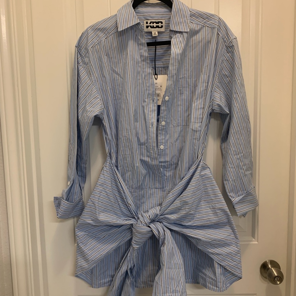 NWT KBB by Kahlana WMN’s Light Blue Striped Shirtdress